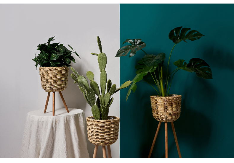 Floor - standing flowerpot straw furniture Image