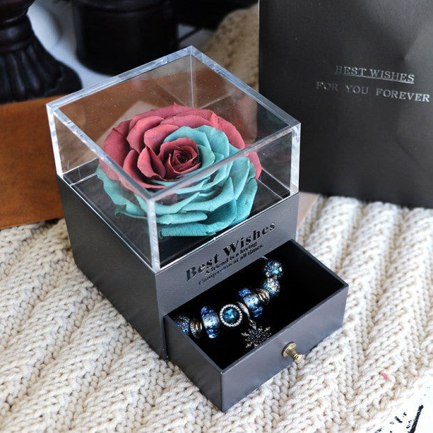 Eternal Flower Rose Jewelry Box for Birthday Presents Valentines Day Wedding Gift Image