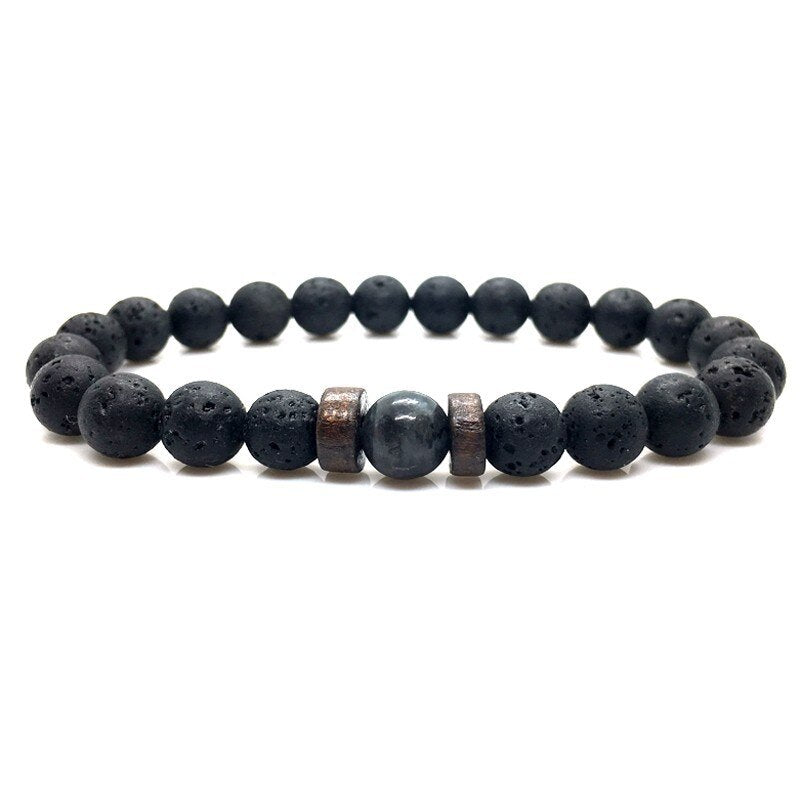 Personality Men's Black Volcanic Stone Bracelet Image