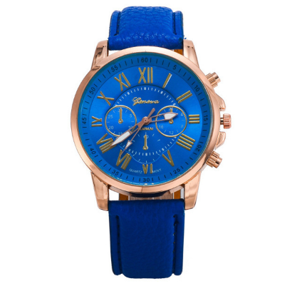 Three eye watches, retro GENEVA, Geneva students, couples, watches, men's belts, quartz trends watches Image