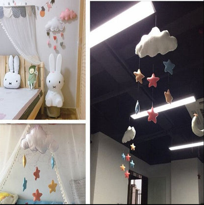 Nordic star cloud DIY hanging wall decorations baby bedroom photography accessories christmas best decor gift baby Mobile hanger ornament