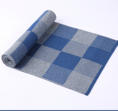 Men's scarf wool plaid scarf scarf winter scarf processing wholesale gift ladies knitting stitching Image