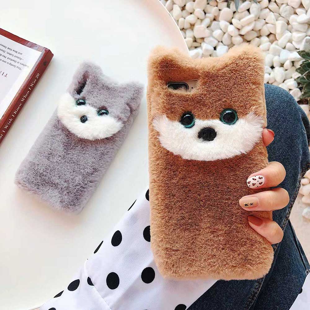 Plush dog phone case soft case Image