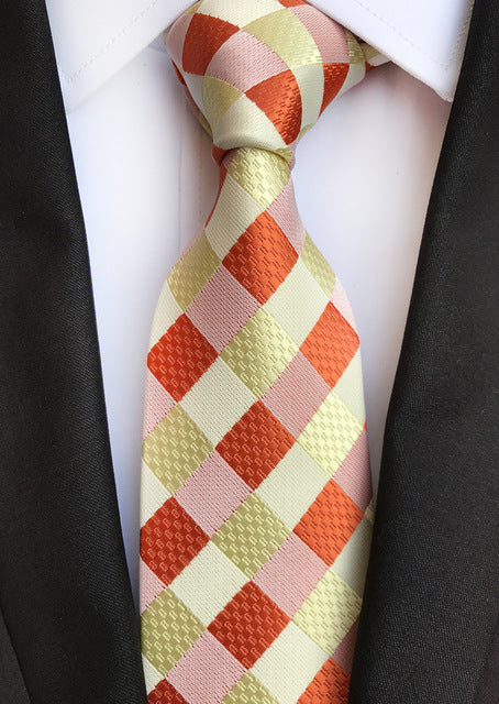 Silk tie luxurious striped Plaid tie Image