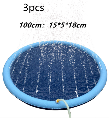 Non-Slip Splash Pad For Kids And Pet Dog Pool Summer Outdoor Water Toys Fun Backyard Fountain Play Mat Image