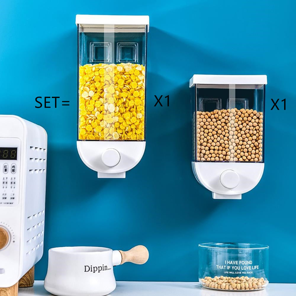 Kitchen Food Storage Easy Press Container Cereal Dispenser Wall Mounted Food Storage Box Image