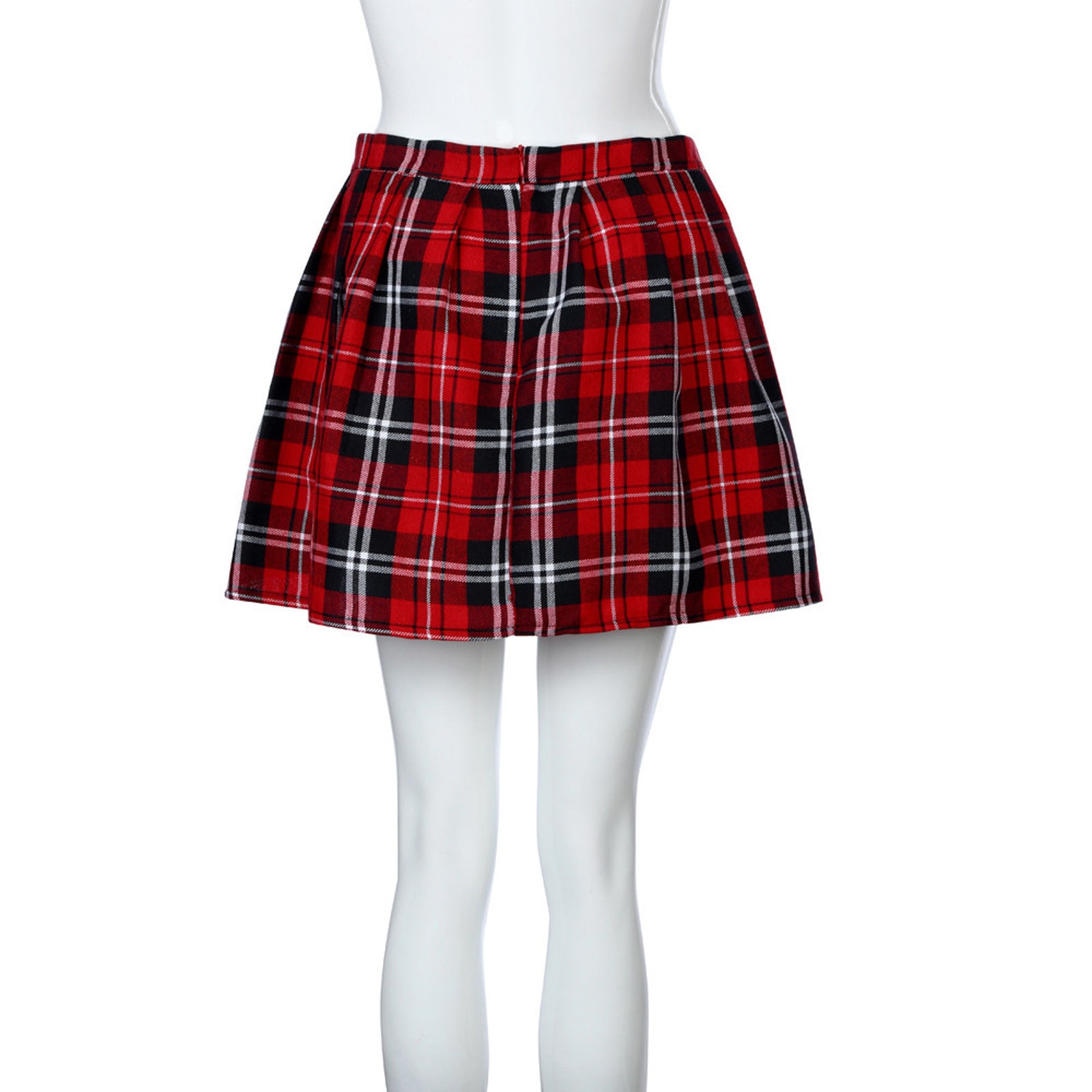 Fashion Women's Plaid Mid-waist Pleated Skirt Image