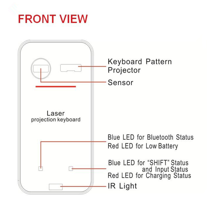 LEING FST Virtual Laser Keyboard Bluetooth Wireless Projector Phone Keyboard For Computer Pad Laptop With Mouse Function Image