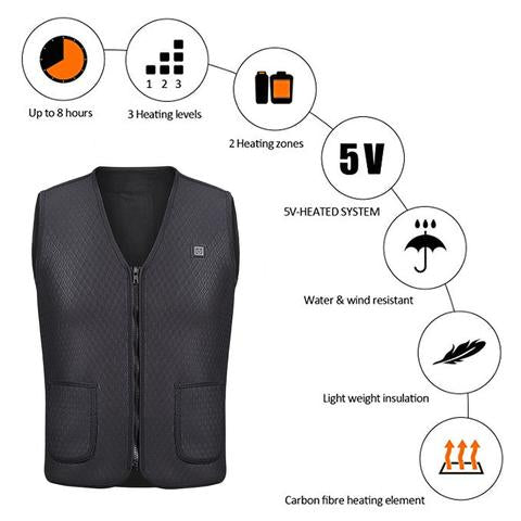 Outdoor Riding Skiing Fishing Electric Heated Vest Image