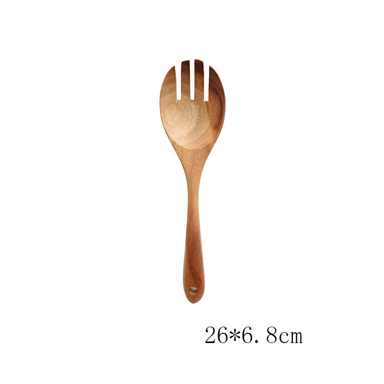 Teak Natural Wood Tableware Spoon Ladle Turner Rice Colander Soup Skimmer Cooking Tool Sets Spoon Scoop Kitchen Tools Gadgets Image