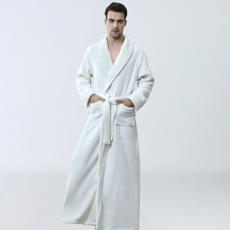 Men's Winter Coral Fleece Nightgown Homewear Thickened Pajamas Image