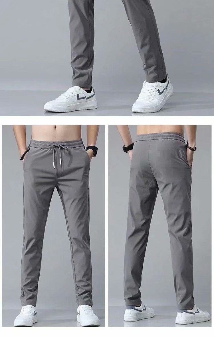 Drawstring Trousers Thin Casual Pants Korean Version Loose Straight Sweatpants Mens Clothing Image