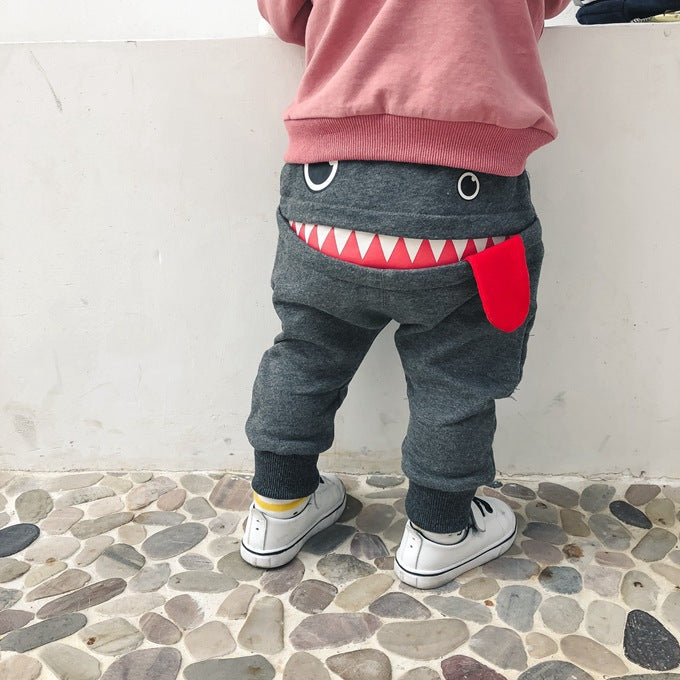 2021 boys casual pants autumn loaded Korean children's casual sweatpants baby cartoon loose trousers Image