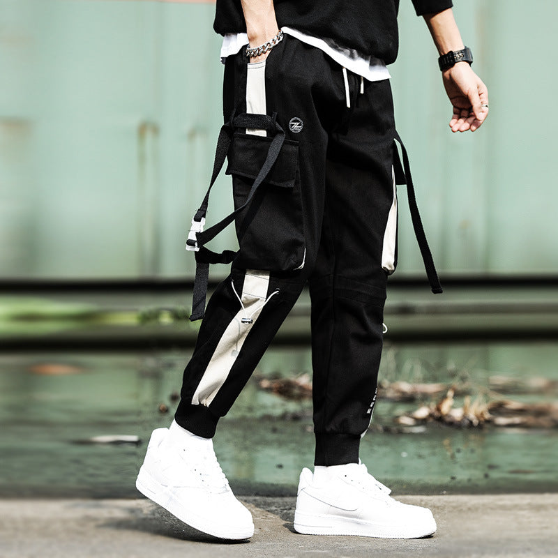 Contrast colored slacks for boys overalls Image