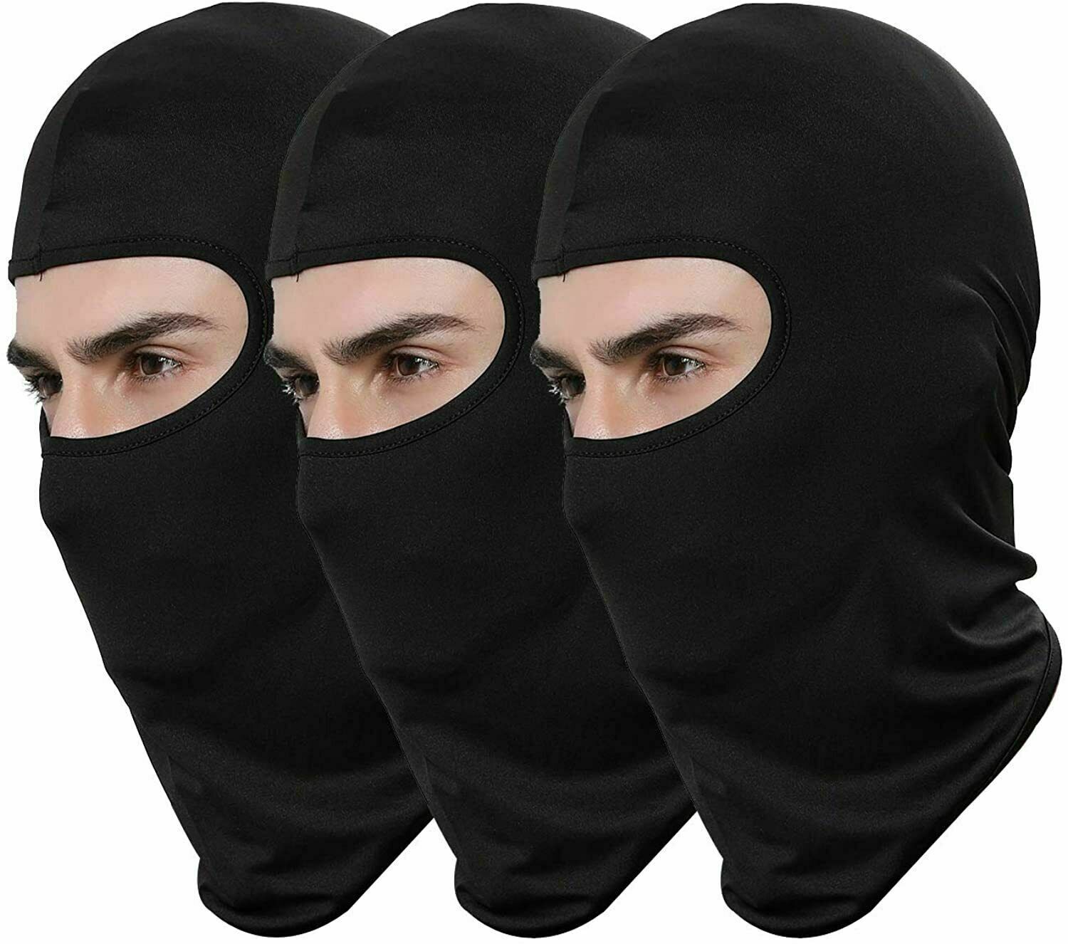 3 Pack Tactical Balaclava Thin Full Face Mask Lightweight Motorcycle Warmer Ski Image