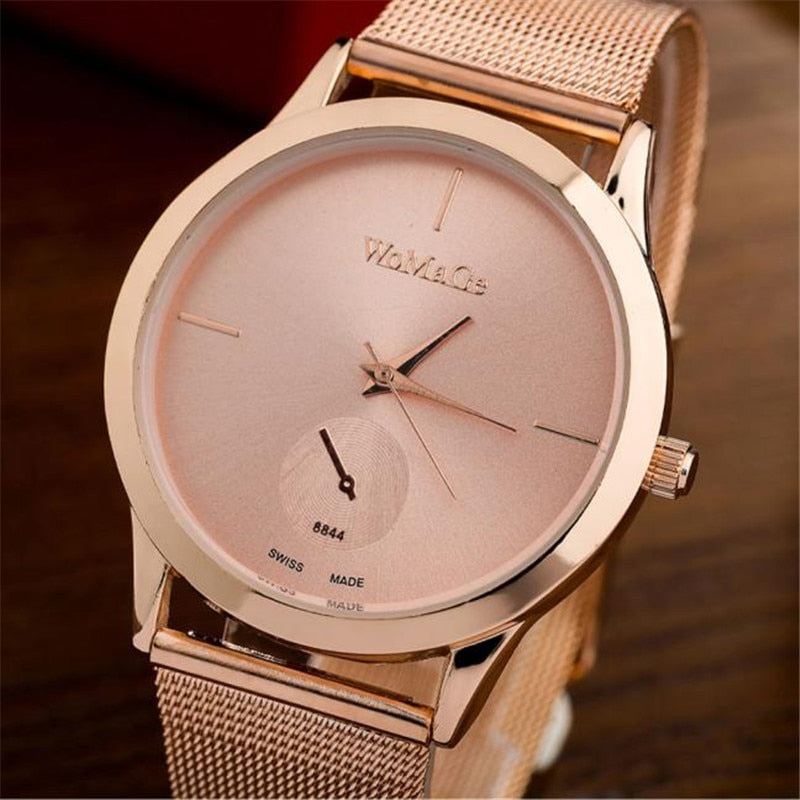 Fashion Alloy Belt Mesh Watch Unisex women's watches Minimalist Style Quartz Watch relogio feminino saat Watches for women Image