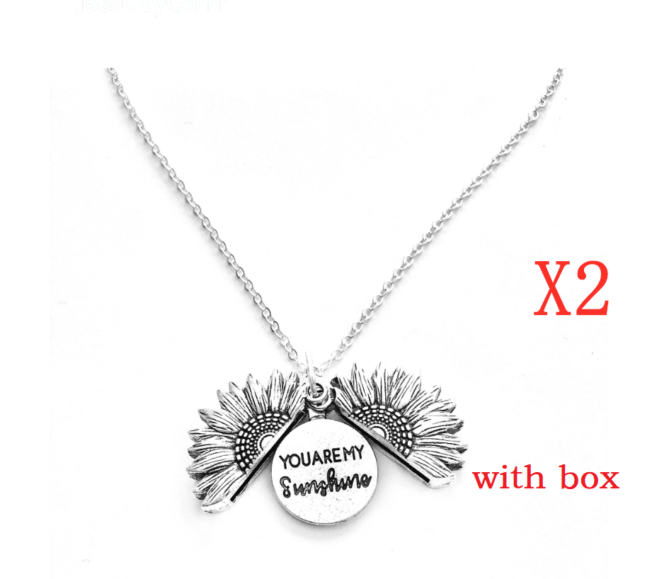 Sunflower Double Lettering Necklace Image