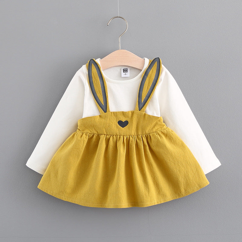 2021 autumn new Korean children's clothing, girls cute rabbit dress, baby baby princess dress 916 Image