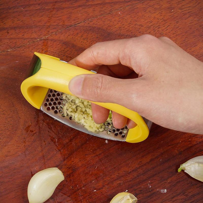 Stainless Steel Garlic Masher Garlic Press Household Manual Curve Fruit Vegetable Tools Kitchen Gadgets Image