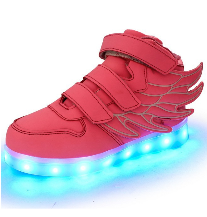 Children's shoes led light shoes children's wings light shoes usb charging colorful luminous shoes casual light shoes Image