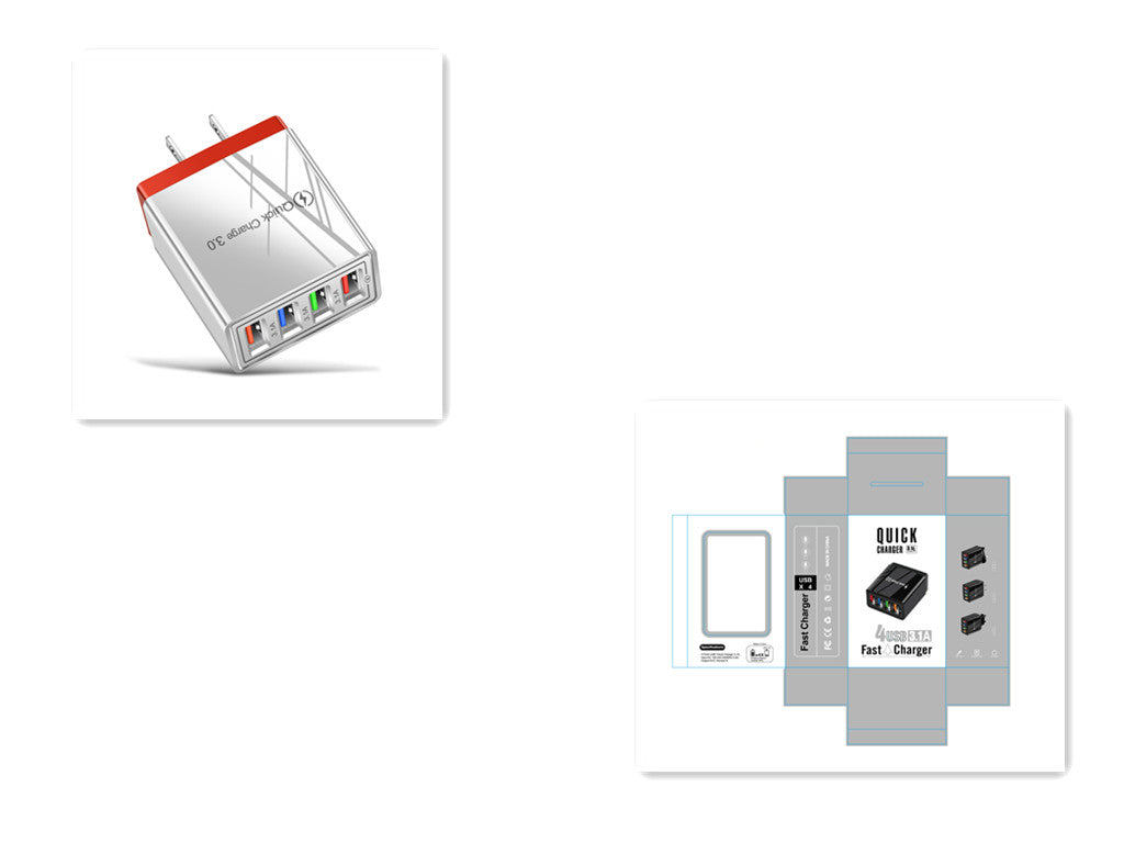 USB Charger Quick Charge 3.0 4 Phone Adapter For Tablet Portable Wall Mobile Charger Fast Charger Image