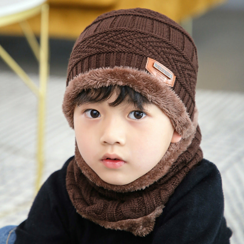 Warm knitted hat children's cap Image