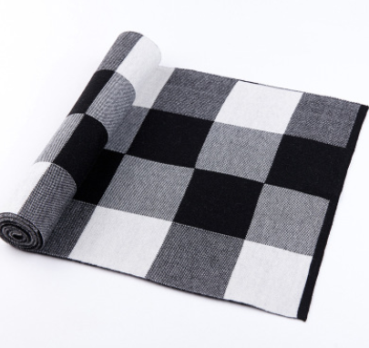 Men's scarf wool plaid scarf scarf winter scarf processing wholesale gift ladies knitting stitching Image