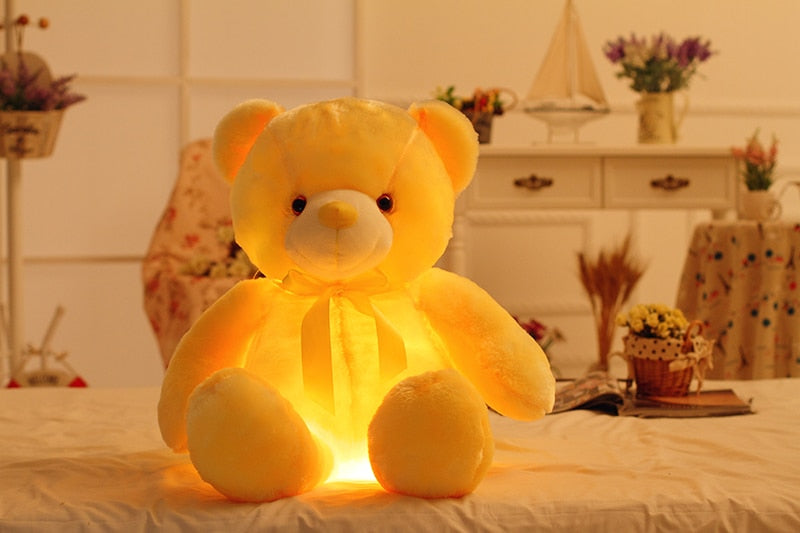 Creative Light Up LED Teddy Bear Stuffed Animals Plush Toy Colorful Glowing Christmas Gift For Kids Pillow Image