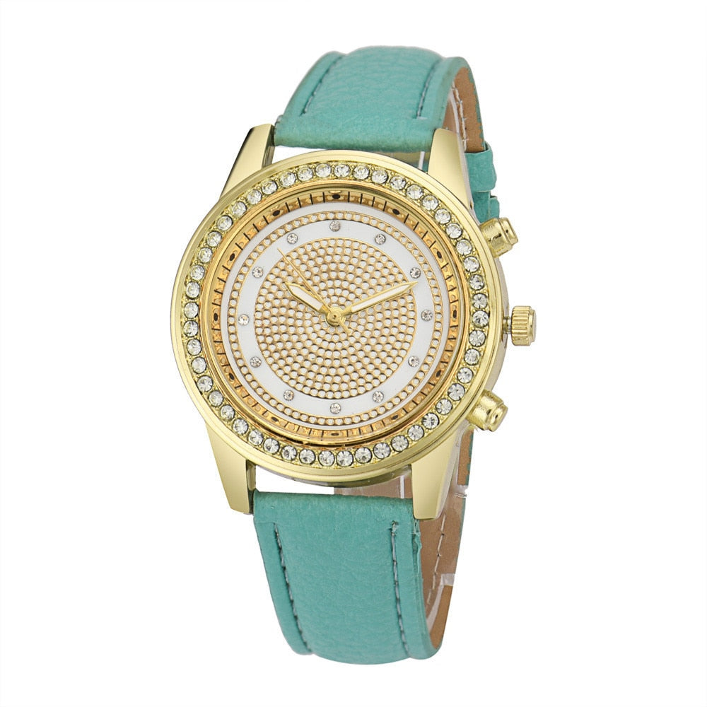 New Women Bracelet Wristwatch ladies Crystal Geneva Watches Fashion Stainless Steel Quartz Wristwatches Image