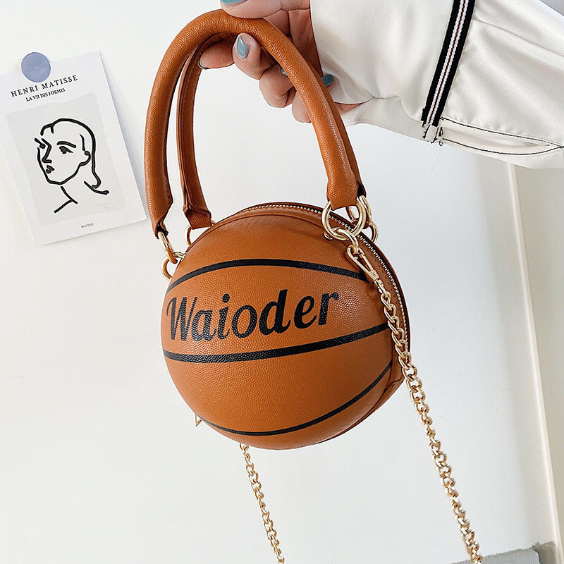 Basketball Shape Handbags and Purses for Women Chain Shoulder Crossbody Bag Girls Ladies HandBags Image