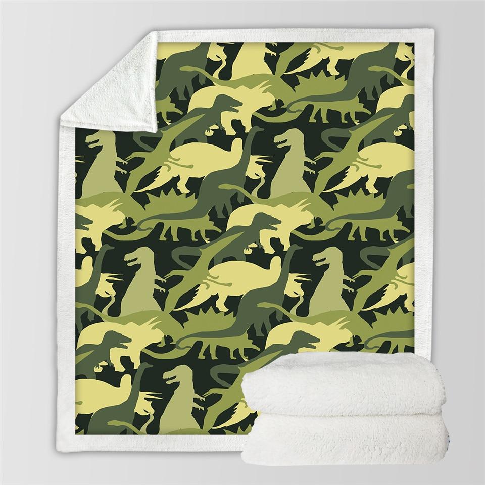 Kids Children Dinosaur Fluffy Soft Cotton Blanket Jurassic Cartoon Boys Girl Throw Blankets For Beds Home Textile Bedding Outlet Image