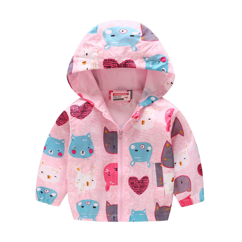 Hooded jacket with print pattern Image