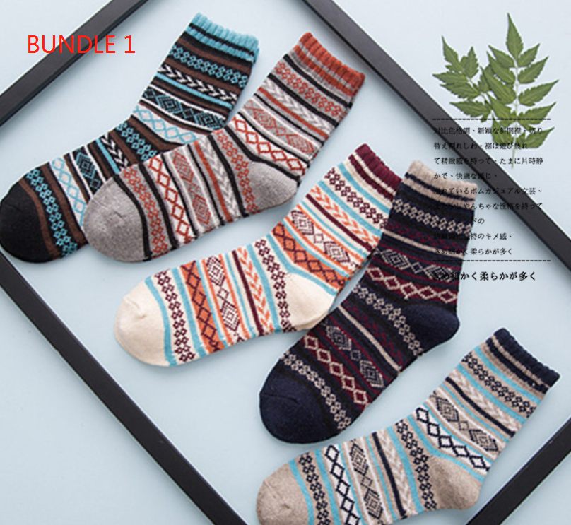 Winter Thick Warm Stripe Wool Socks Casual Sock Business Socks Image