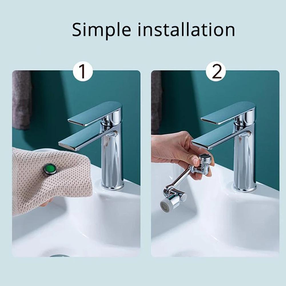 Universal 1080 Swivel Faucet Aerator Multifunction Faucet Extender Universal Swivel Splash Resistant Shower Image