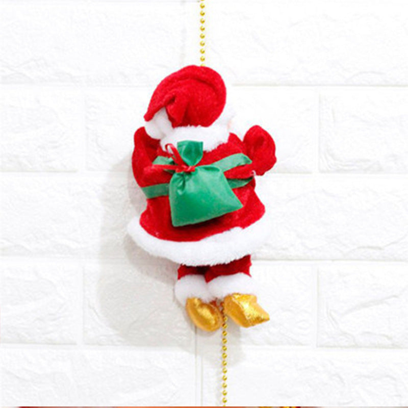 Climbing Ladder Electric Santa Claus Climbing Red Ladder Doll Toy Image