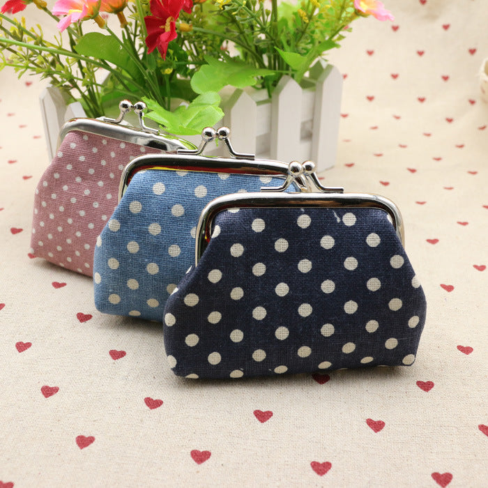 Linen dots zero purse cloth coin bag children wallet creative Taobao small gift wholesale Image