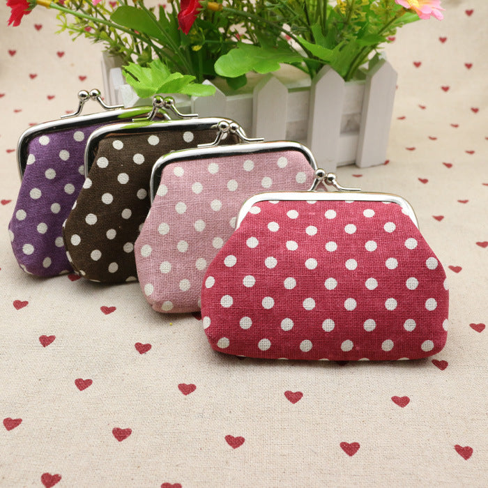 Linen dots zero purse cloth coin bag children wallet creative Taobao small gift wholesale Image