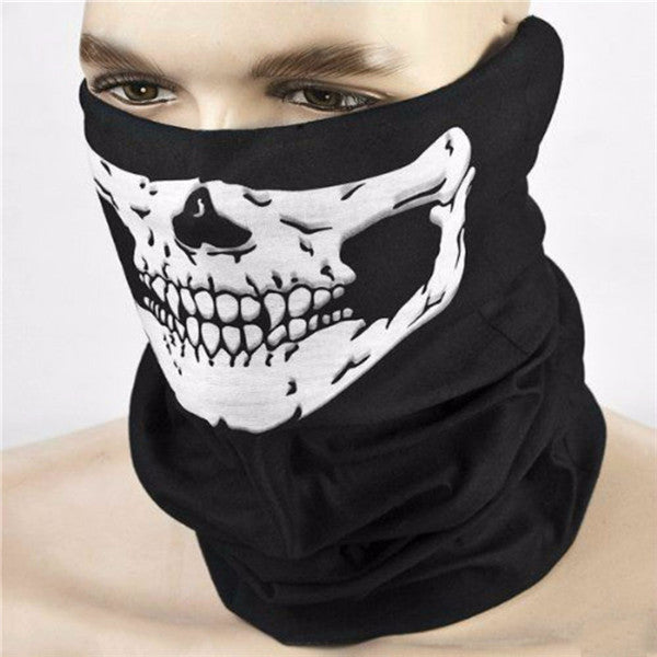 Halloween Skull Party Scarves Mask Masquerade Mardi Gras Black Neck Scary Motorcycle Multi Function Headwear Masks Neckwear Image