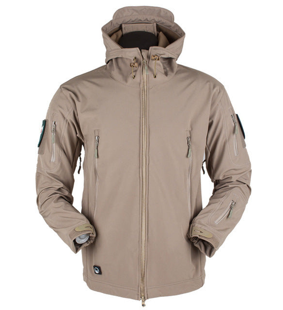 Soft Shell Jacket Men Windproof Hooded Jacket Image