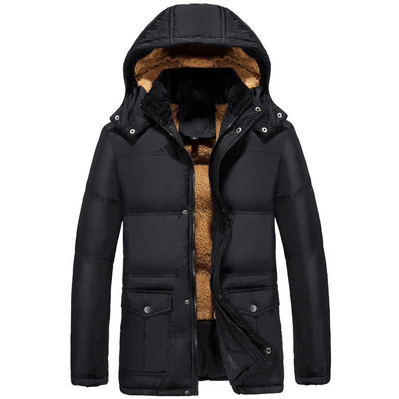 Clothing plus velvet padded jacket men winter Image