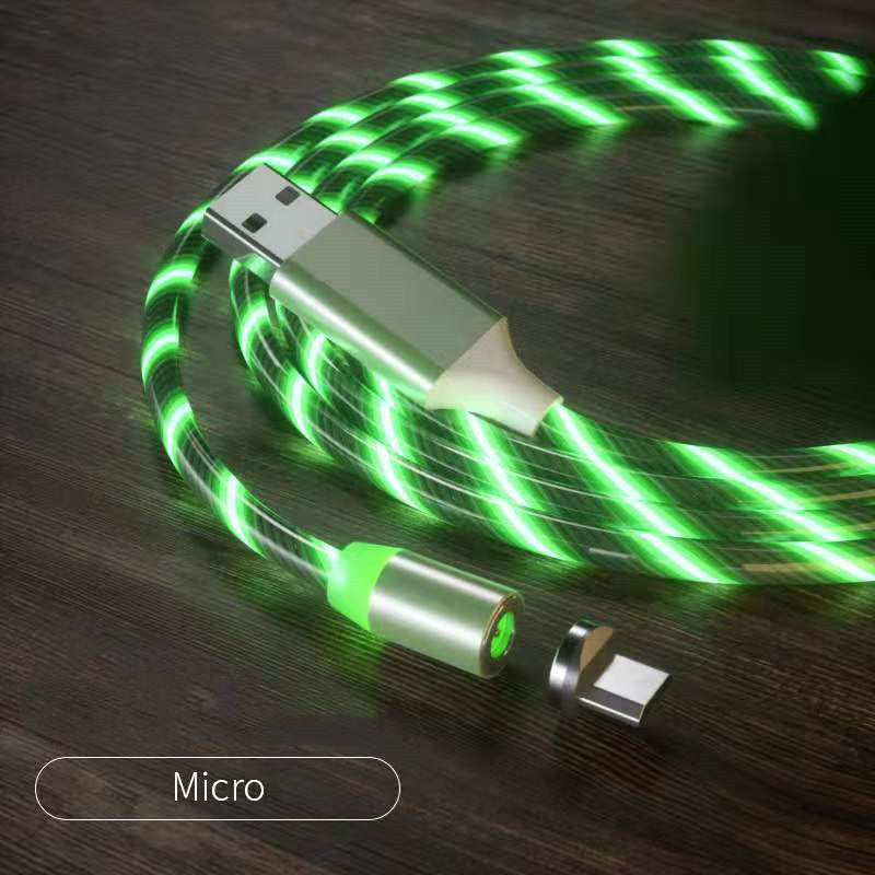 Magnetic Charging Cable Streamer Fast Charging Cable Lighting Micro USB Cable LED Magnet Charger Type-C Cable Image