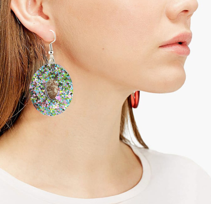 DIY earrings set pu leather double-sided set Image