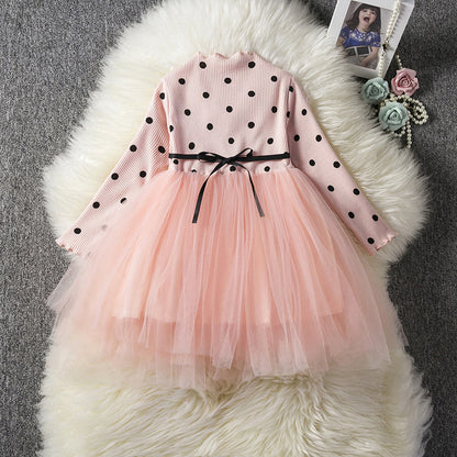 Baby Girls Spring Winter Long Sleeve Tutu Lace Dresses Infantil Newborn 1st Birthday Party Clothes Christening Gown Casual Wear