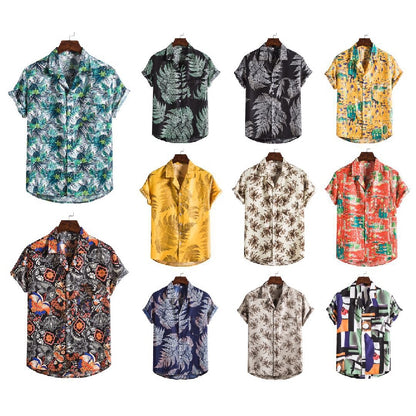 Men Short sleeved beach shirts men New printed T shirt