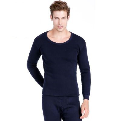 Men's plus velvet thick round neck shirt Image