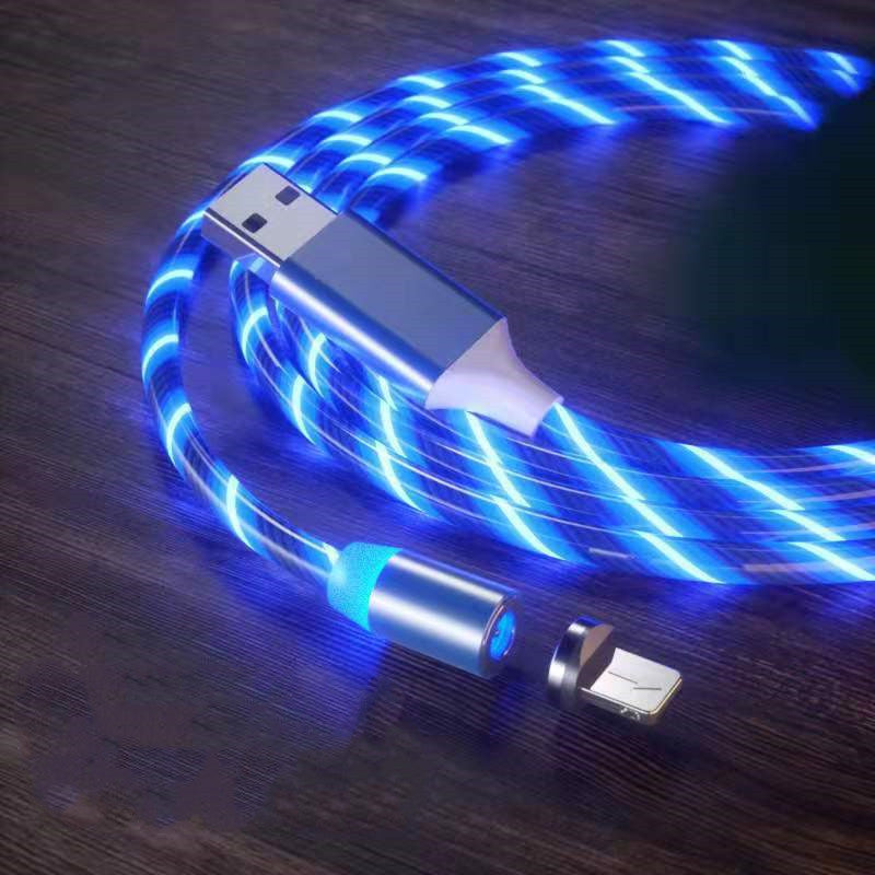 Magnetic Charging Cable Streamer Fast Charging Cable Lighting Micro USB Cable LED Magnet Charger Type-C Cable Image