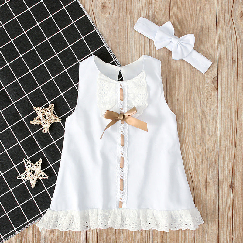 Girls baby sleeveless bow skirt Image