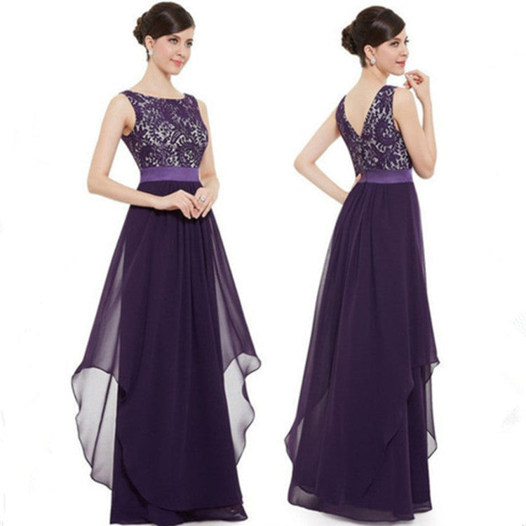 Lace spliced chiffon dress Image