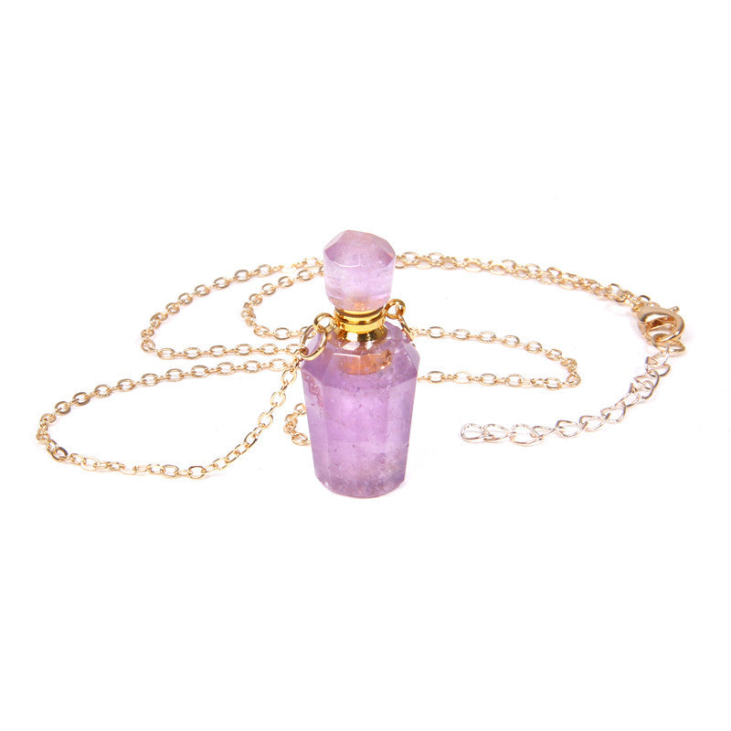 Perfume bottle crystal pendant necklace Image