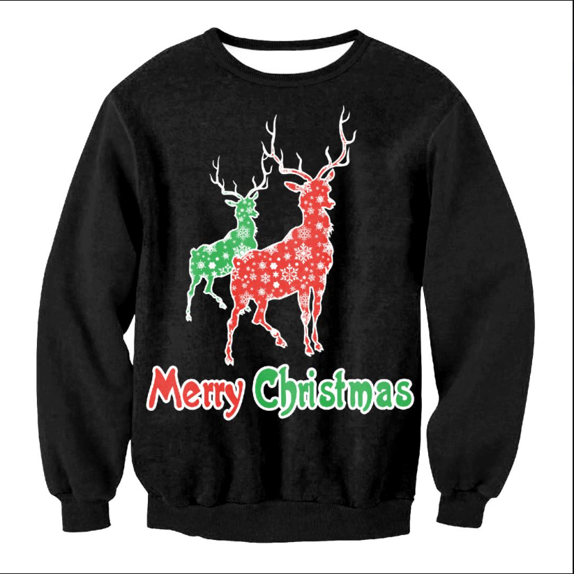 UGLY CHRISTMAS SWEATER Vacation Santa Elf Funny Womens Men Sweaters Tops Autumn Winter Clothing Image